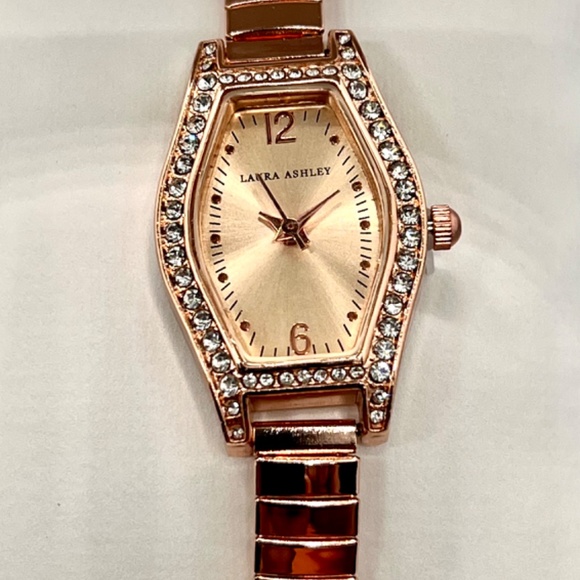 Laura Ashley Rose Gold Color Expandable Bracelet Watch